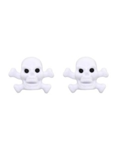 Valve Caps Skull W Bones White Schrader Valve.